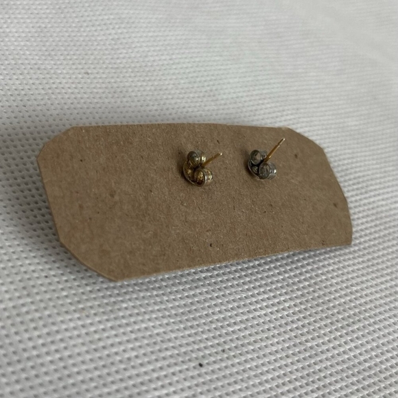 Vintage Pink Lotus Cloisonne Earrings Black Cobalt Floral Stud Jewelry - Picture 3 of 3